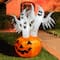 Glitzhome® 6ft. Lighted 3 Ghosts In Jack-O'-Lantern Pumpkin with Scream Inflatable Décor